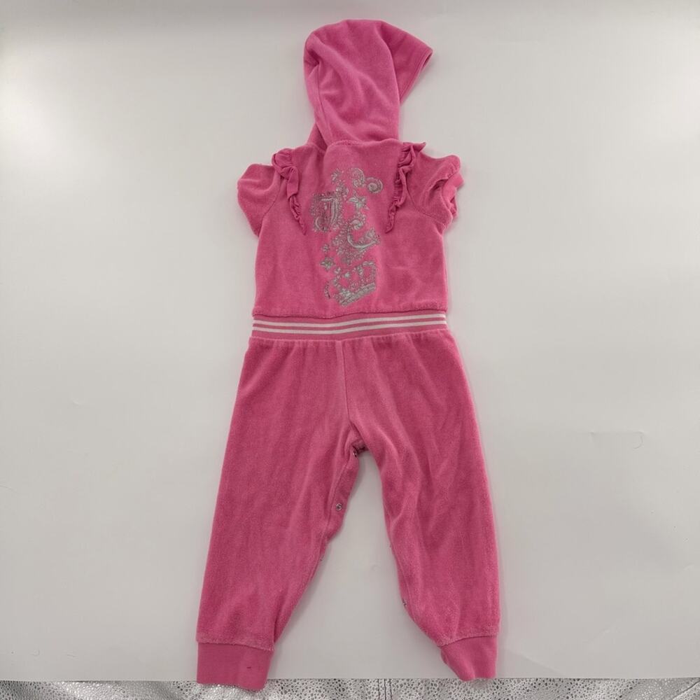 Juicy Couture Y2K Terrycloth Baby Outfit Jumpsuit Girls 18-24m Vintage Pink